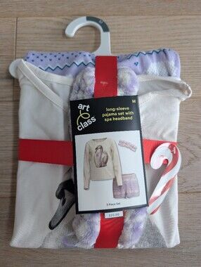 art class Long-Sleeve Pajama Set with Matching Headband